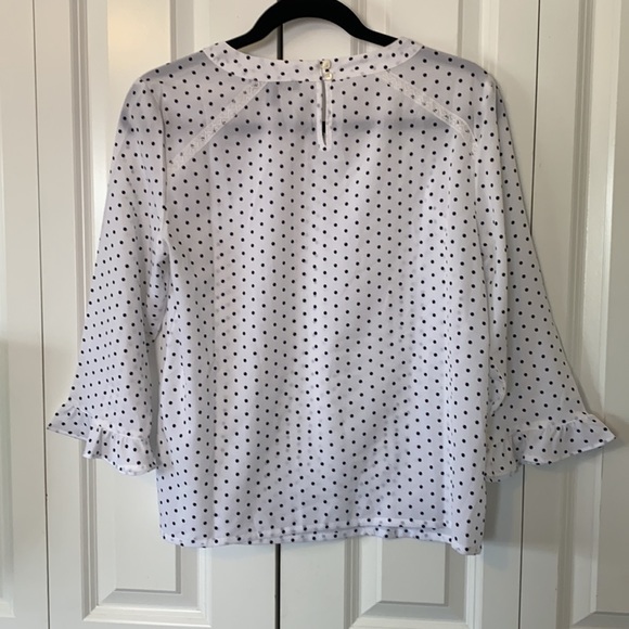 Banana Republic white and black Polka dot lace top - Picture 2 of 9